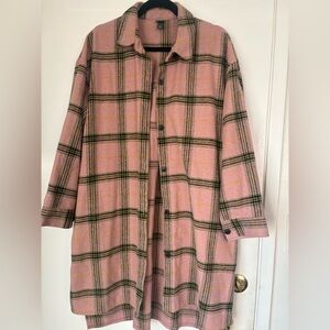 Wild Fable Pink and Yellow Plaid Shacket